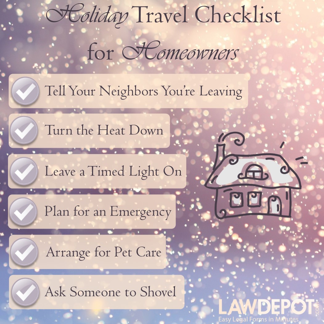Holiday Travel Checklist for Homeowners